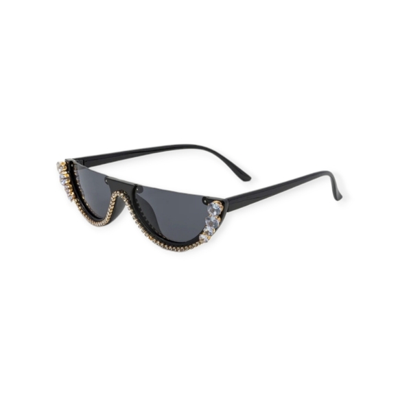 Rhinestone Decor Half Frame Sunglasses - Picture 3 of 5